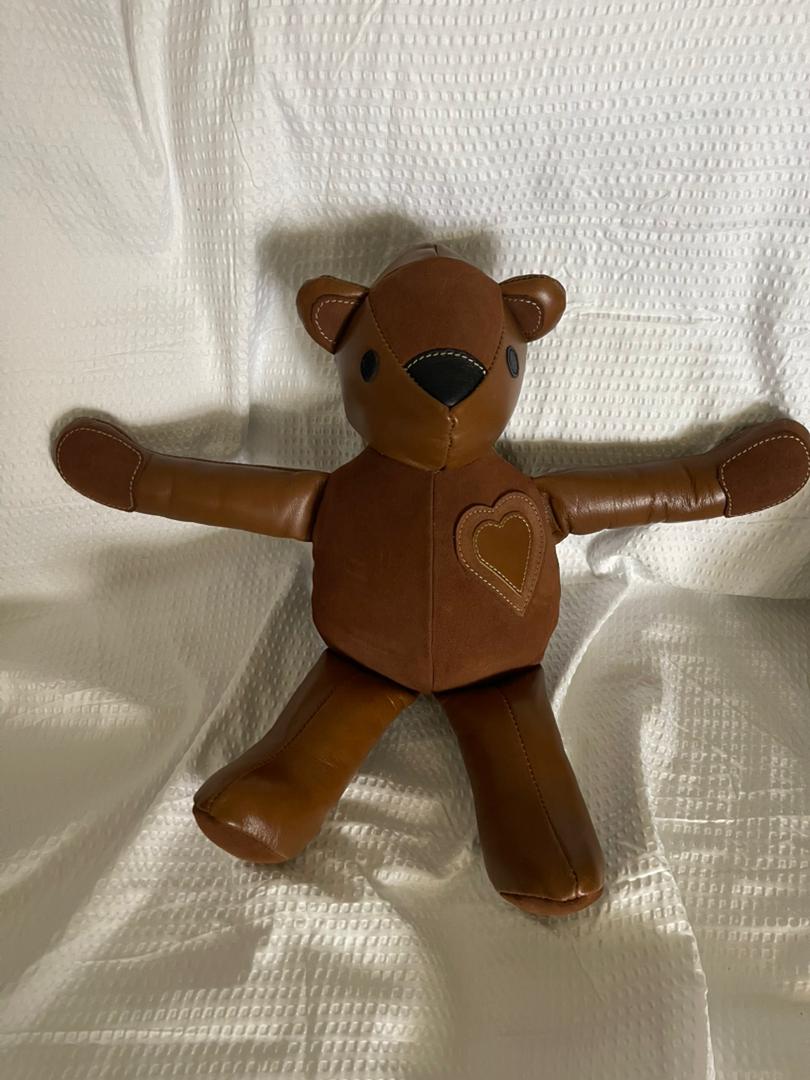Handmade Leather Heart Teddy Bear