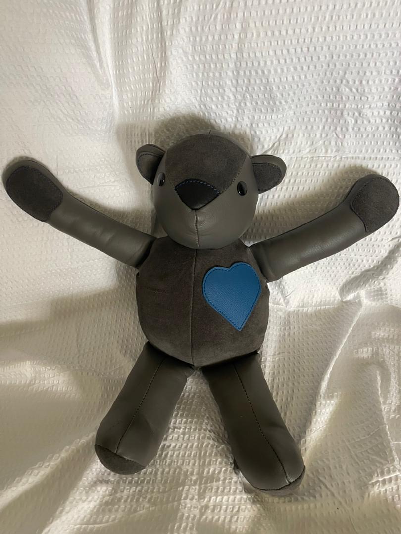 Handmade Leather Heart Teddy Bear